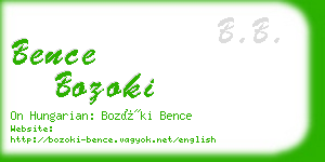 bence bozoki business card
